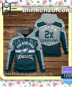 Eagles 2X Super Bowl Champions Philadelphia Eagles Pullover Hoodie Jacket