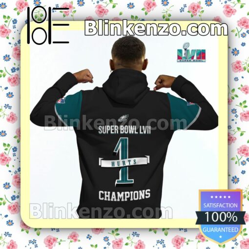 Eagles Champions Hurts 1 Philadelphia Eagles Pullover Hoodie Jacket b