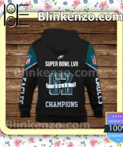 Eagles Champions Kelce 62 Philadelphia Eagles Pullover Hoodie Jacket b