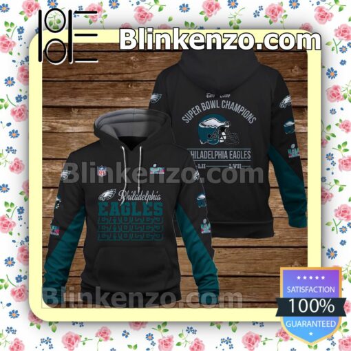 Eagles Two Time Super Bowl Champions Philadelphia Eagles Pullover Hoodie Jacket