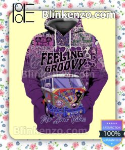 Feeling Groovy No Bad Vibes Purple Hippie Jacket Polo Shirt a