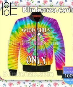 Limited Edition Flamingo Good Vibes Only Tie Dye Jacket Polo Shirt