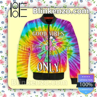 Limited Edition Flamingo Good Vibes Only Tie Dye Jacket Polo Shirt