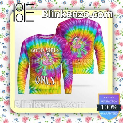 Us Store Flamingo Good Vibes Only Tie Dye Jacket Polo Shirt