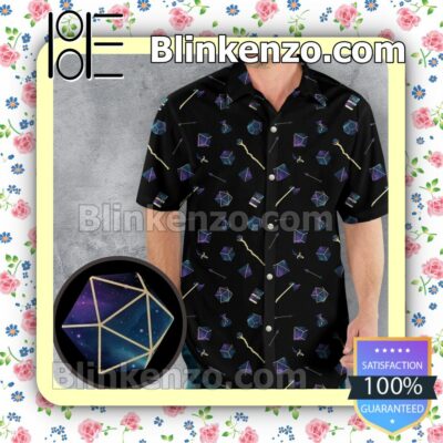 Galaxy In Dice Dungeons And Dragons Hawaii Short Sleeve Shirt