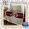 Gucci Black Red Stripe Beige Monogram Luxury Brands Blanket