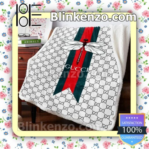 Gucci Dragonfly White Monogram Luxury Brands Blanket