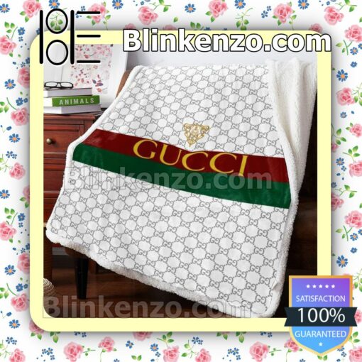 Gucci Museo Logo White Luxury Brands Blanket