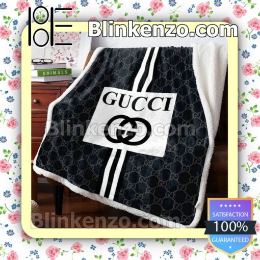 Gucci Square Logo In Center Luxury Brands Blanket