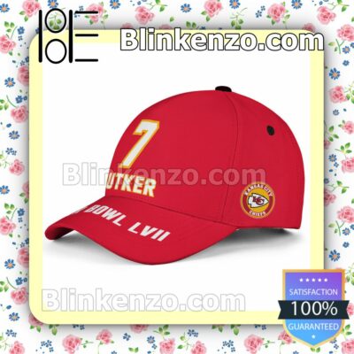 Harrison Butker 7 Kansas City Chiefs 2023 Super Bowl LVII Adjustable Hat b