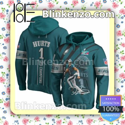 Hurts LVII Champions Eagles Team Philadelphia Eagles Pullover Hoodie Jacket