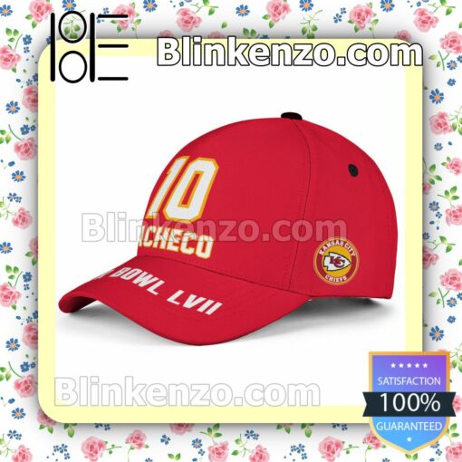 Isiah Pacheco 10 Kansas City Chiefs 2023 Super Bowl LVII Adjustable Hat b