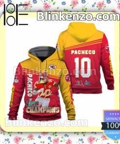 Isiah Pacheco 10 Kansas City Chiefs AFC Champions Pullover Hoodie Jacket