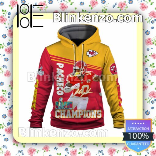 Isiah Pacheco 10 Kansas City Chiefs AFC Champions Pullover Hoodie Jacket a