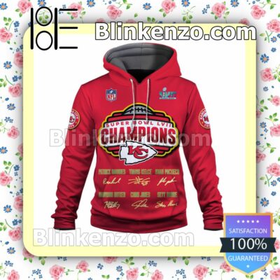 It Is Our Time Team' Signatures Kansas City Chiefs Pullover Hoodie Jacket a