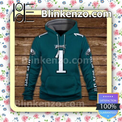 Jalen Hurts 1 Beat The Chiefs Go Birds Philadelphia Eagles Pullover Hoodie Jacket a