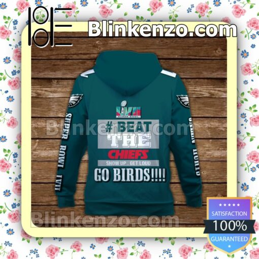 Jalen Hurts 1 Beat The Chiefs Go Birds Philadelphia Eagles Pullover Hoodie Jacket b