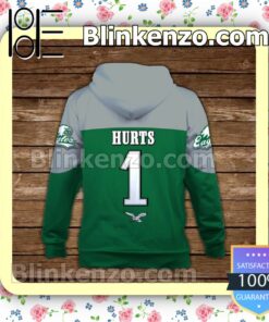 Jalen Hurts 1 Eagles 2023 Champions Philadelphia Eagles Pullover Hoodie Jacket b