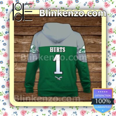 Jalen Hurts 1 Eagles 2023 Champions Philadelphia Eagles Pullover Hoodie Jacket b