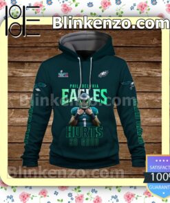 Jalen Hurts 1 Hurts So Good Champs 2023 Philadelphia Eagles Pullover Hoodie Jacket a