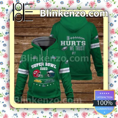 Jalen Hurts 1 In Hurts We Trust Philadelphia Eagles Pullover Hoodie Jacket