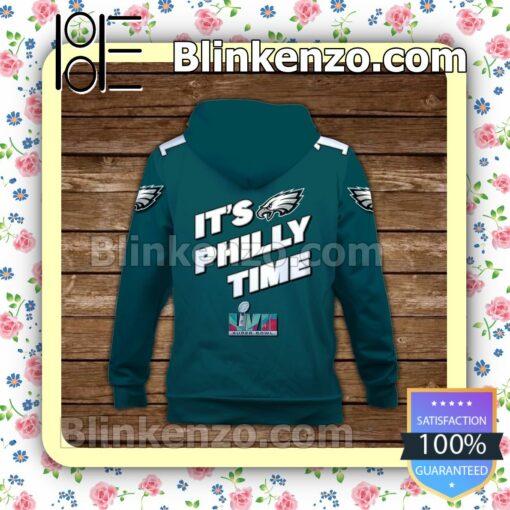 Jalen Hurts 1 It Is Philly Time Philadelphia Eagles Pullover Hoodie Jacket b