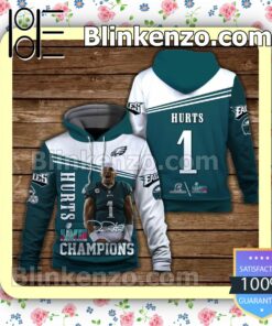 Jalen Hurts 1 Philadelphia Eagles NFC Champions Pullover Hoodie Jacket