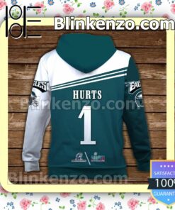 Jalen Hurts 1 Philadelphia Eagles NFC Champions Pullover Hoodie Jacket b