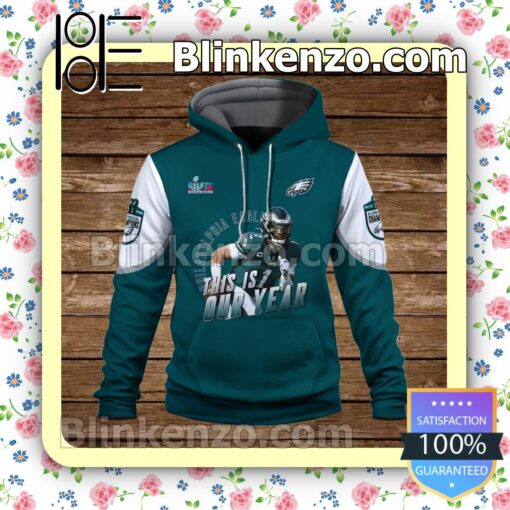 Jalen Hurts Two Time Super Bowl Champions Philadelphia Eagles Pullover Hoodie Jacket a
