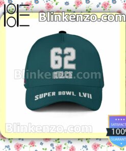 Jason Kelce 62 Philadelphia Eagles 2023 Super Bowl Adjustable Hat