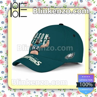 Jason Kelce 62 Philadelphia Eagles Super Bowl LVII Champion Adjustable Hat b