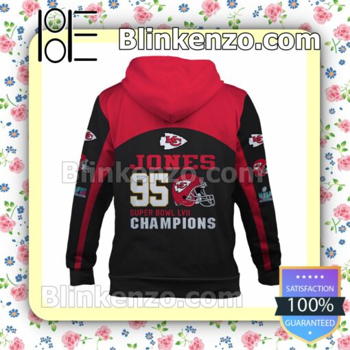 Jones 95 Kansas City Chiefs Pullover Hoodie Jacket b