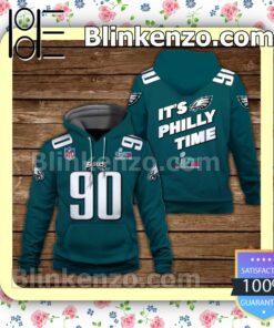 Jordan Davis 90 It Is Philly Time Philadelphia Eagles Pullover Hoodie Jacket