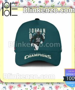 Jordan Davis 90 Philadelphia Eagles Super Bowl LVII Champion Adjustable Hat