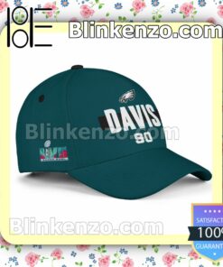 Jordan Davis Number 90 Super Bowl LVII Philadelphia Eagles Adjustable Hat a
