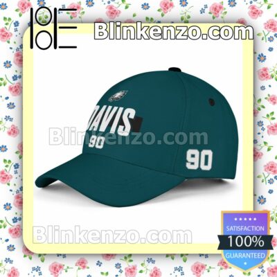 Jordan Davis Number 90 Super Bowl LVII Philadelphia Eagles Adjustable Hat b