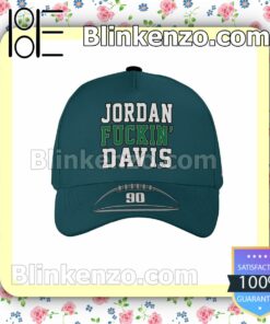 Jordan Fuckin Davis 90 Philadelphia Eagles Super Bowl LVII Adjustable Hat