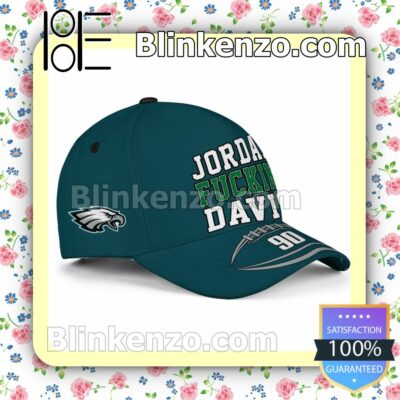Jordan Fuckin Davis 90 Philadelphia Eagles Super Bowl LVII Adjustable Hat a