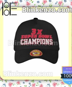 Kansas City Chiefs Champs 3X Super Bowl Champions Adjustable Hat