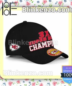 Kansas City Chiefs Champs 3X Super Bowl Champions Adjustable Hat b