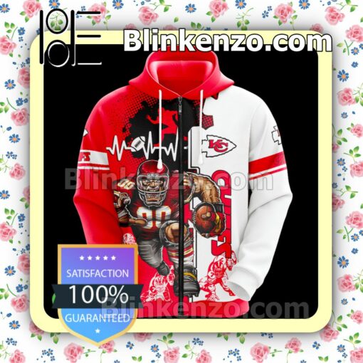 Kansas City Chiefs Mascot Heartbeat T-shirt, Pullover Jacket, Joggers a