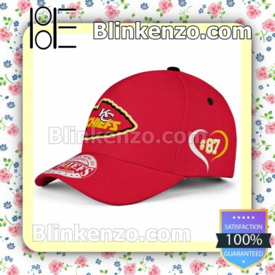 Kansas City Logo Number 87 Travis Kelce Super Bowl Champions Adjustable Hat