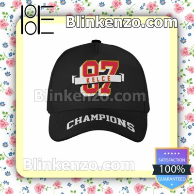 Kelce 87 Champions Kansas City Chiefs Adjustable Hat