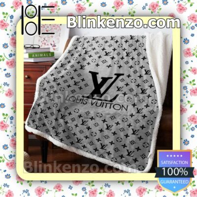 Louis Vuitton Big Logo Center Grey Monogram Luxury Brands Blanket -  Blinkenzo