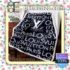 Louis Vuitton Brand Name Print Blue Luxury Brands Blanket