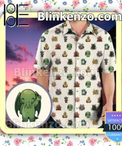 Lovecraft Demons Cute H.P. Lovecraft Monsters Hawaii Short Sleeve Shirt