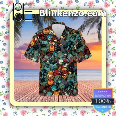 Marvelous Chibi Characters Hawaii Short Sleeve Shirt a
