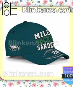 Miles Fuckin Sanders 26 Philadelphia Eagles Super Bowl LVII Adjustable Hat a