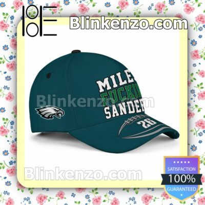 Miles Fuckin Sanders 26 Philadelphia Eagles Super Bowl LVII Adjustable Hat a