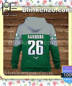 Miles Sanders 26 Eagles 2023 Champions Philadelphia Eagles Pullover Hoodie Jacket b